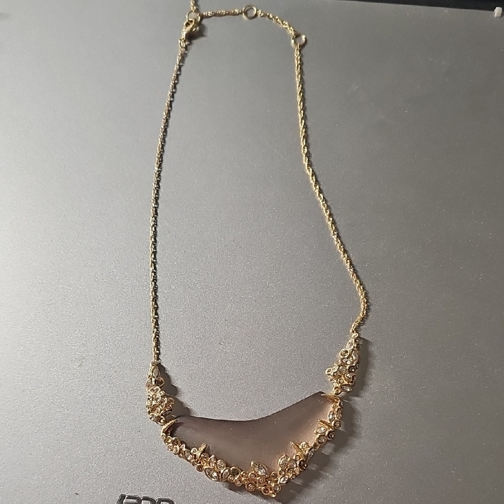 Alexis Bittar Gold Necklace with Brown Accents